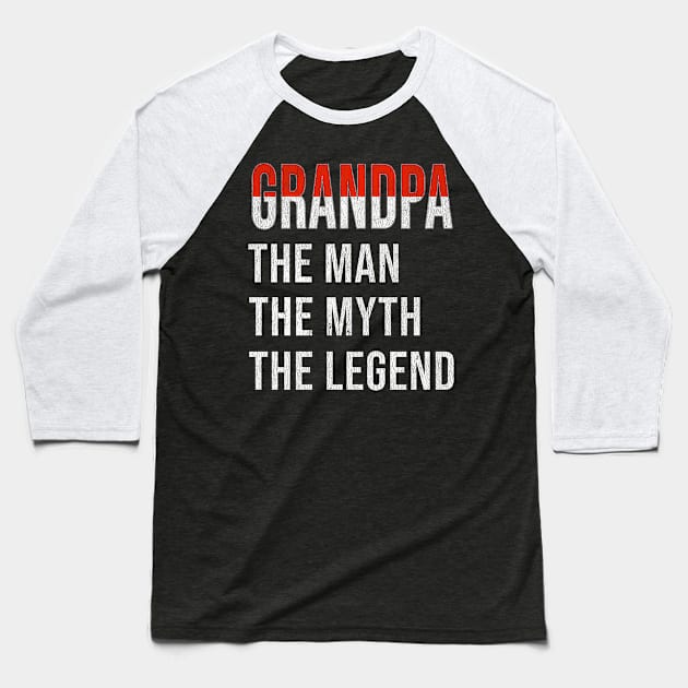 Grand Father Monacan Grandpa The Man The Myth The Legend - Gift for Monacan Dad With Roots From  Monaco Baseball T-Shirt by Country Flags